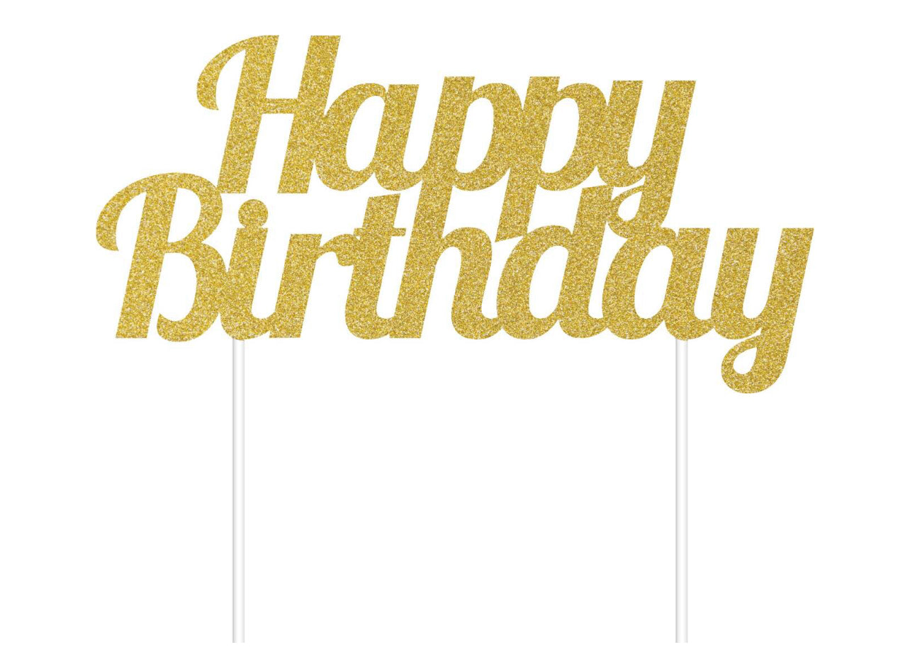 Silver or gold happy birthday signs