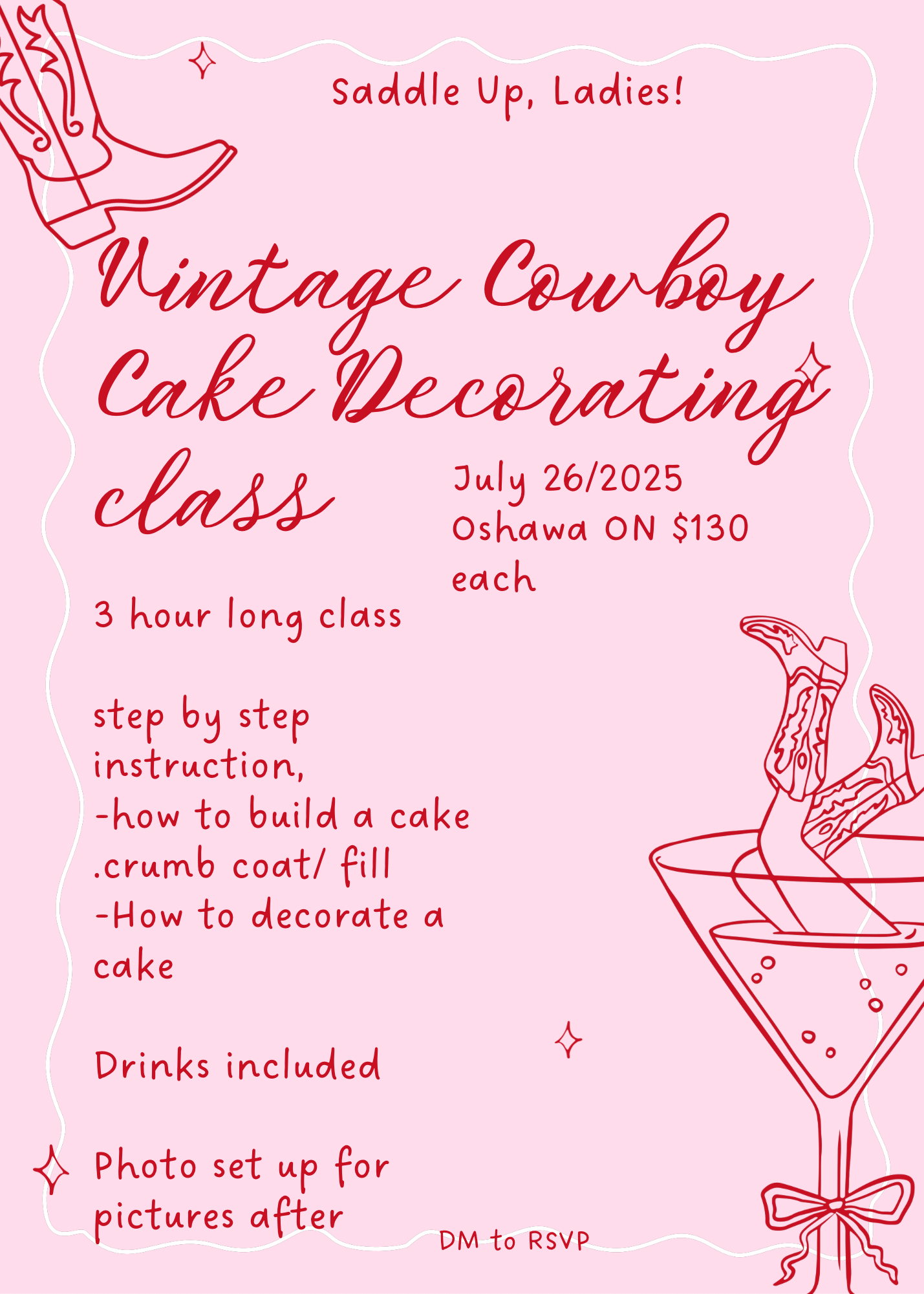 Cake decorating class July 26