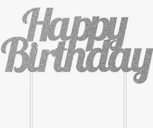 Silver or gold happy birthday signs