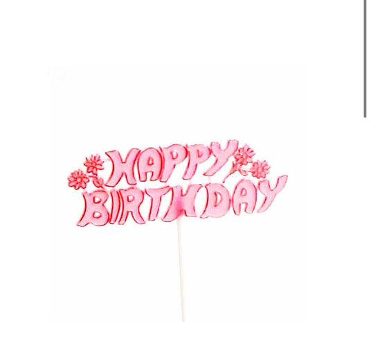 Pink happy birthday sign