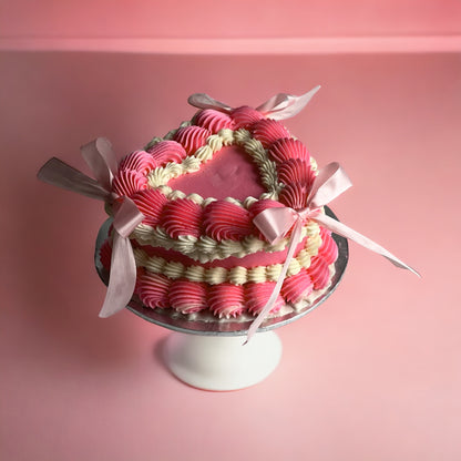 Classic Pink Heart Cake, 5 inch 2 layer