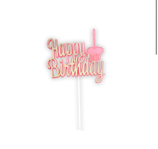 Pink happy birthday sign