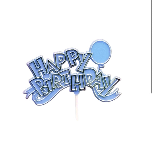 Blue happy birthday sign