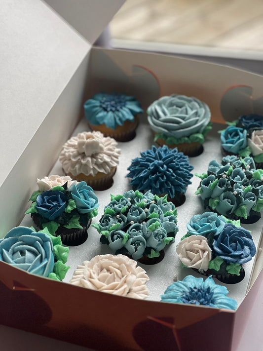 12 pack flower cupcakes