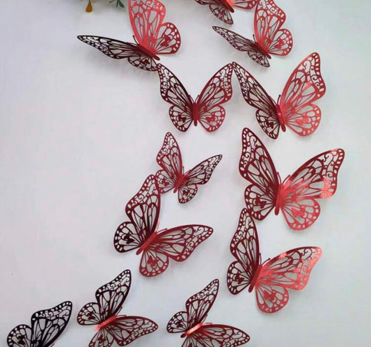 Non Edible Red Butterfly Cake Toppers