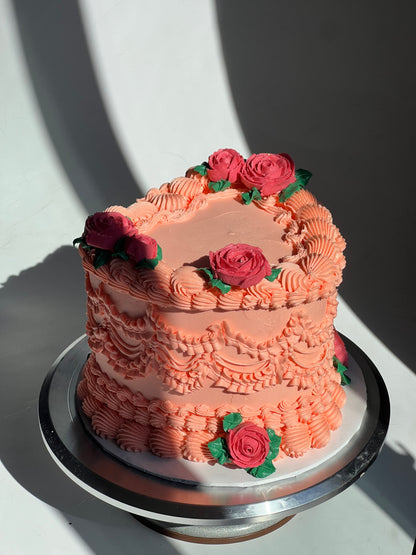 8 inch 4 layer heart cake