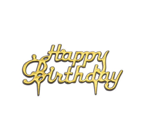 Gold happy birthday sign
